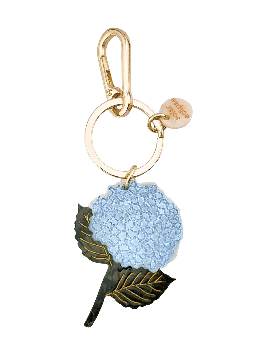 Hand-painted Hydrangea Bag Charm & Keychain