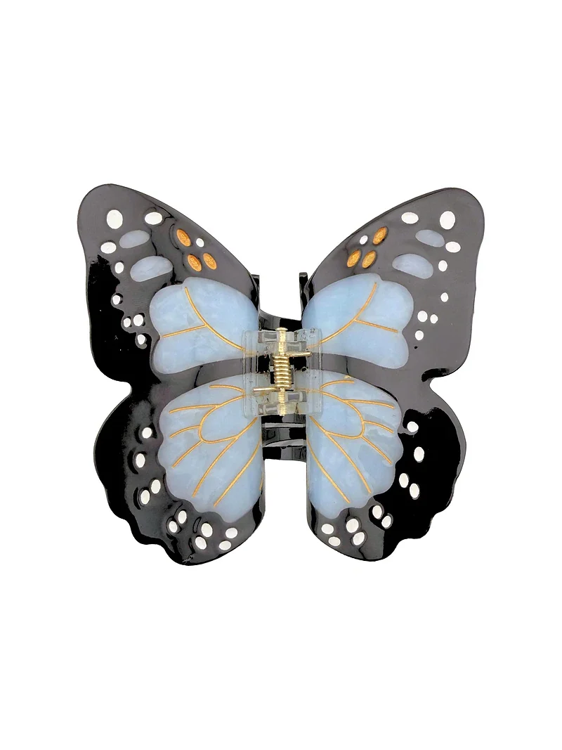 Solar Eclipse Hand-painted Monarch Butterfly Claw Hair Clip