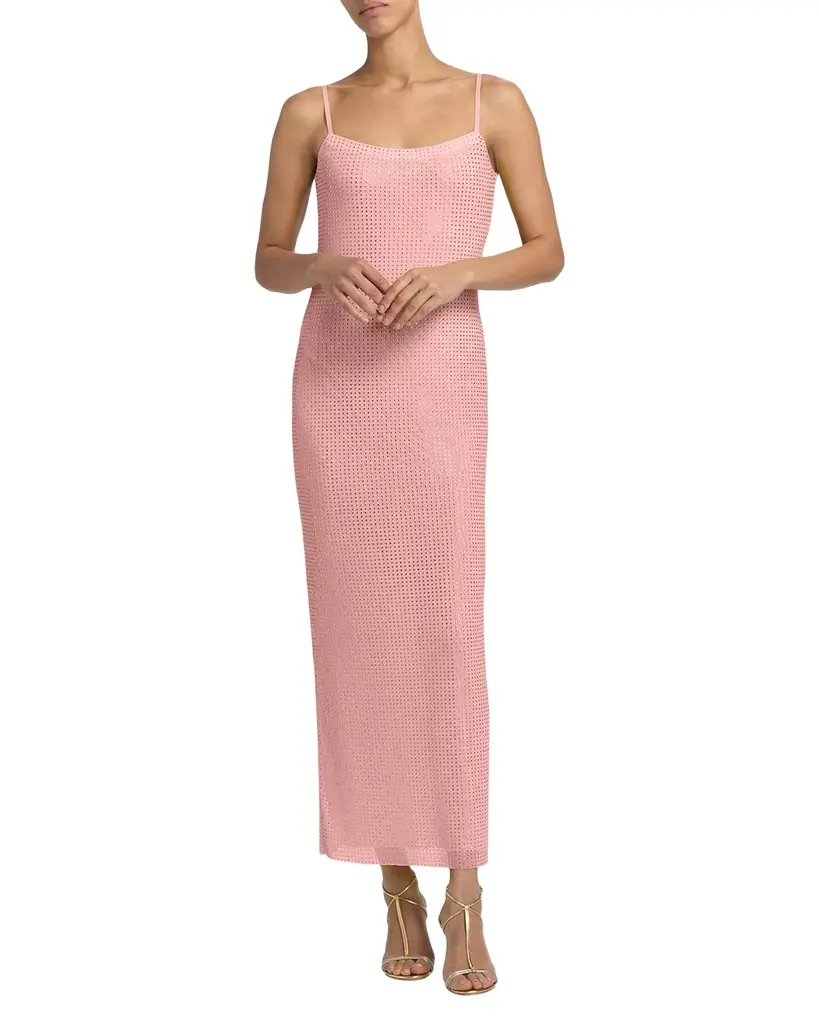 AREA Crystal Hotfix Mesh Backless Maxi Dress | Image 1 AREA Crystal Hotfix Mesh Backless Maxi Dress | Image 1