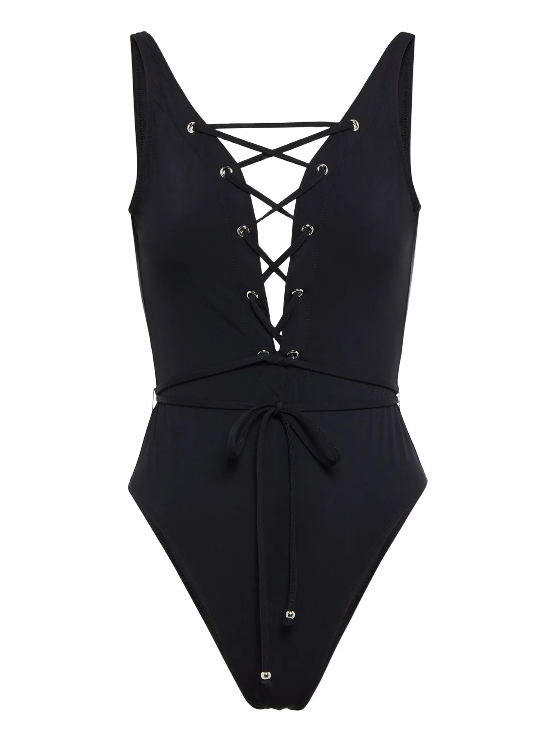 Lace-up swimsuit