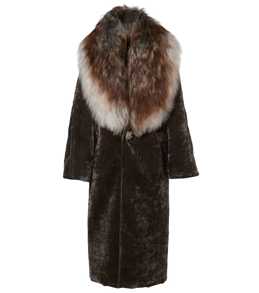 Jacques Wei Shearling-trimmed coat | Image 1 Jacques Wei Shearling-trimmed coat | Image 1