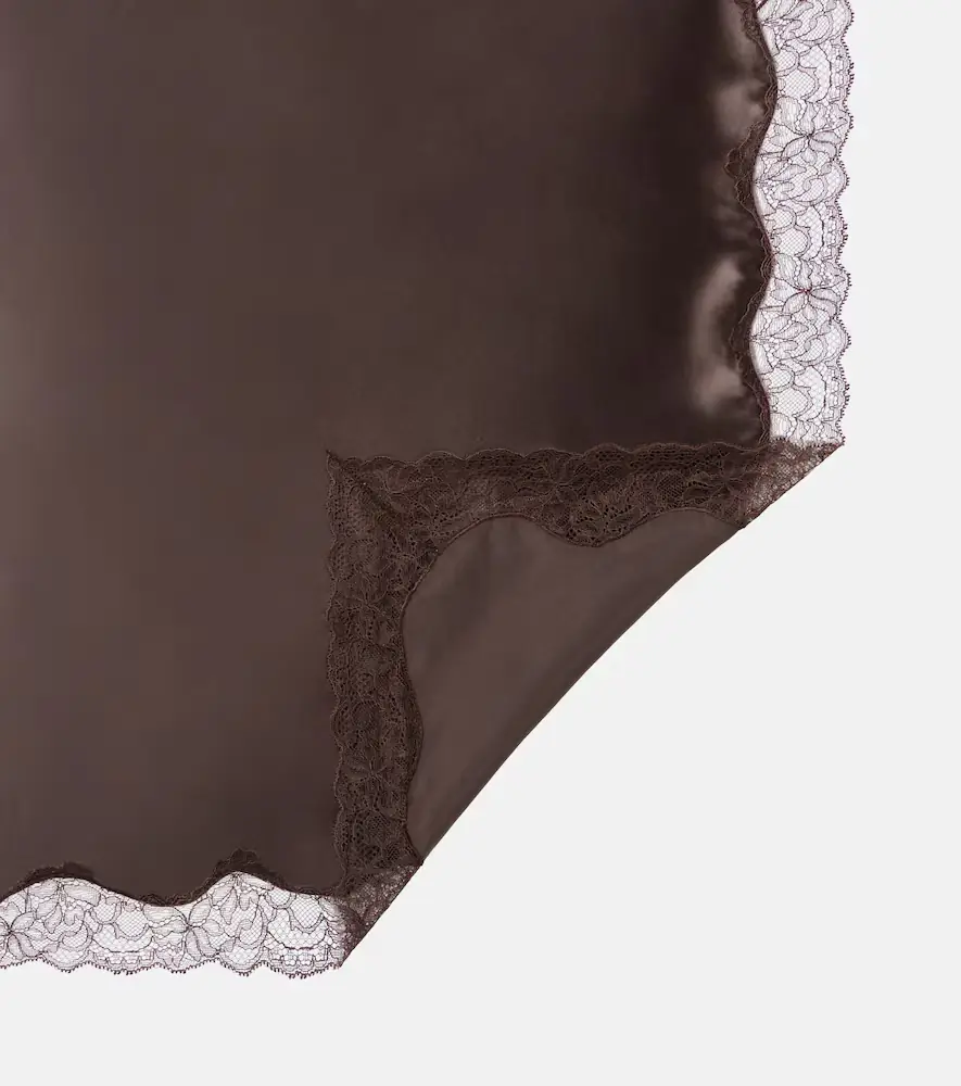 Magda Butrym Lace-trimmed silk satin scarf | Thumbnail 2