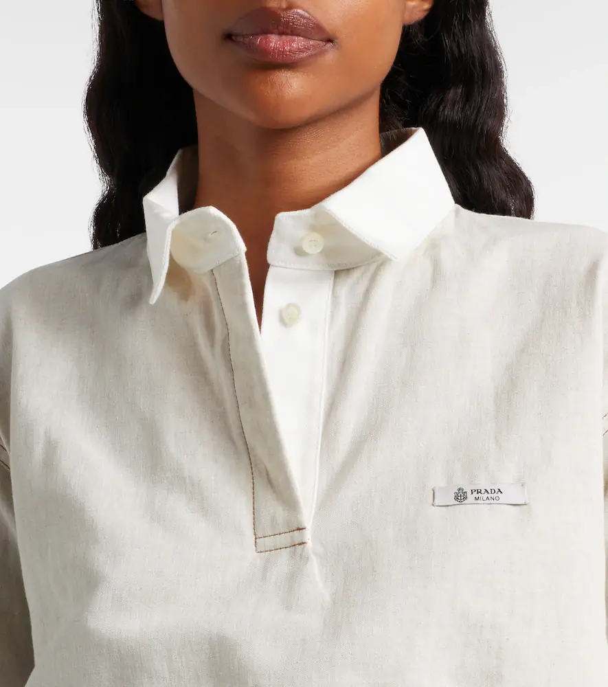 Prada Cotton and linen polo shirt | Thumbnail 2
