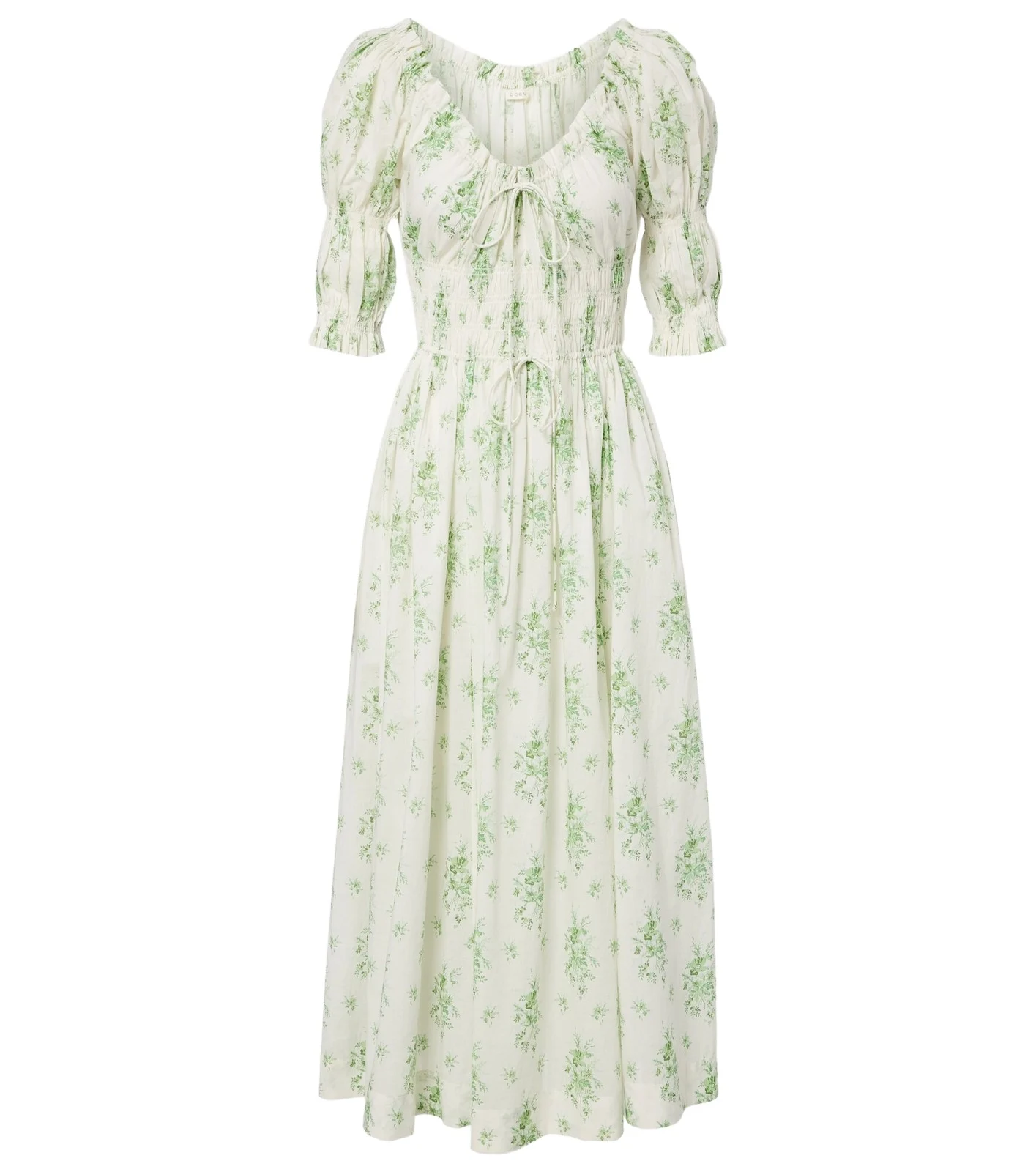 Dôen Ischia gathered floral cotton midi dress Dôen Ischia gathered floral cotton midi dress