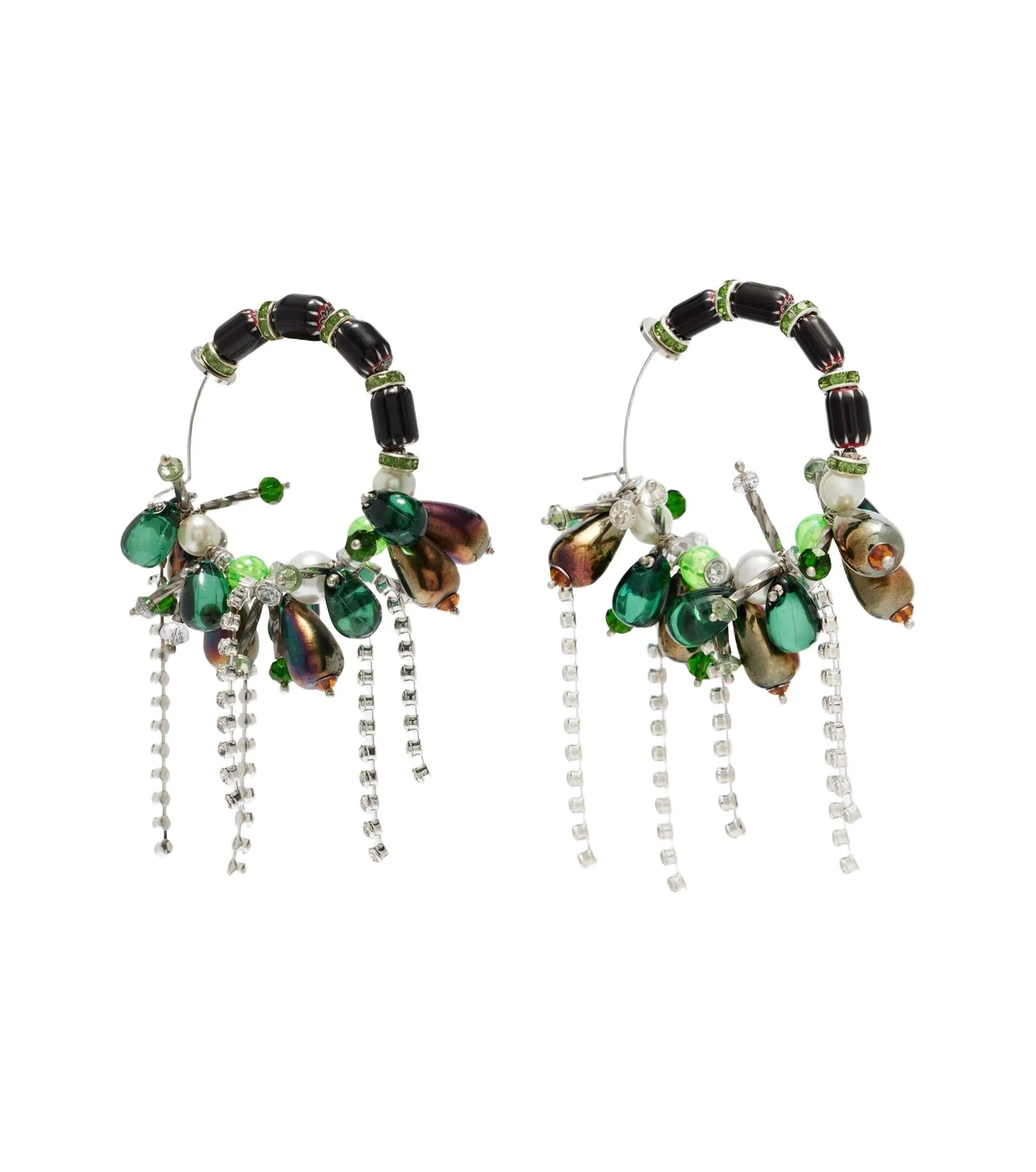 Embellished hoop earrings