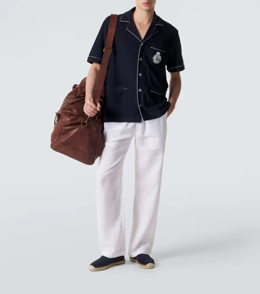 Ralph Lauren Purple Label Embroidered cotton and silk terry shirt | Thumbnail 2 Ralph Lauren Purple Label Embroidered cotton and silk terry shirt | Thumbnail 2