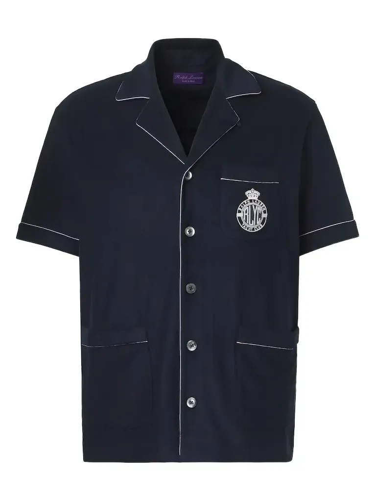 Embroidered cotton and silk terry shirt Embroidered cotton and silk terry shirt