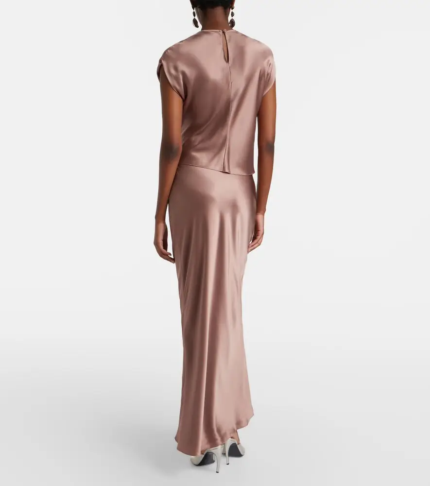 The Sei Silk satin maxi skirt | Thumbnail 4