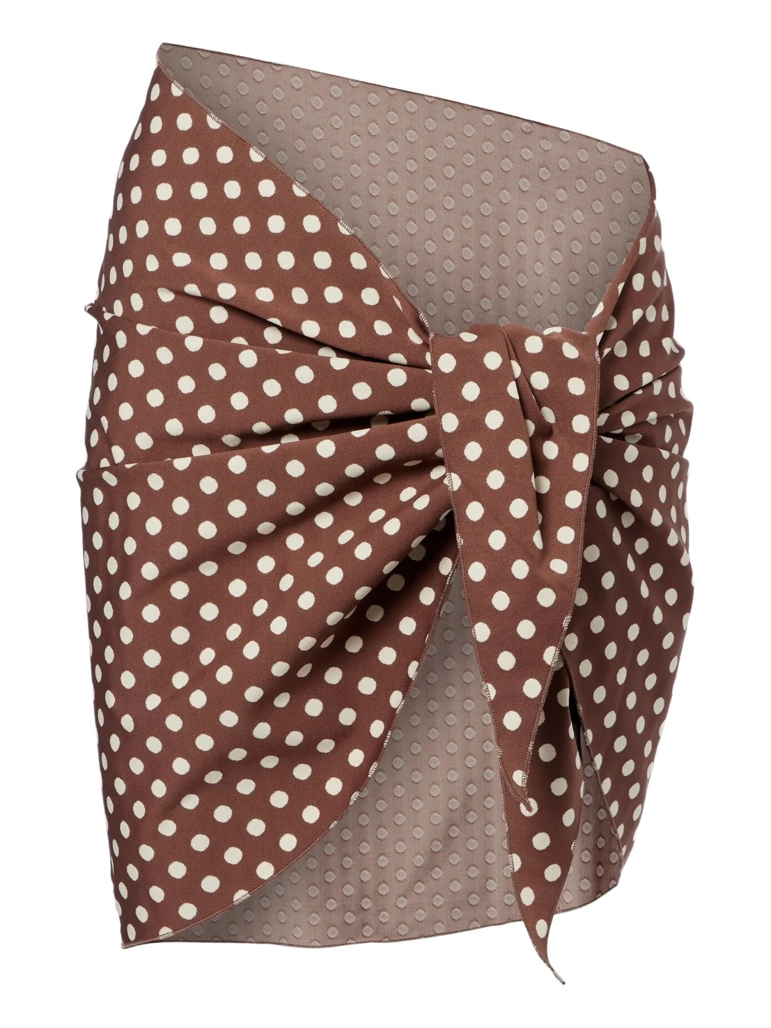 Montce Draped polka-dot beach cover-up