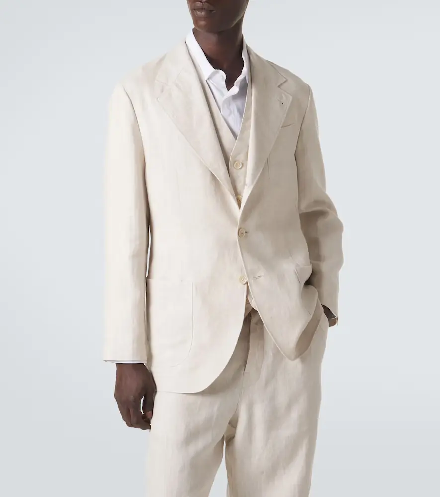Brunello Cucinelli Single-breasted linen blazer | Thumbnail 3 Brunello Cucinelli Single-breasted linen blazer | Thumbnail 3