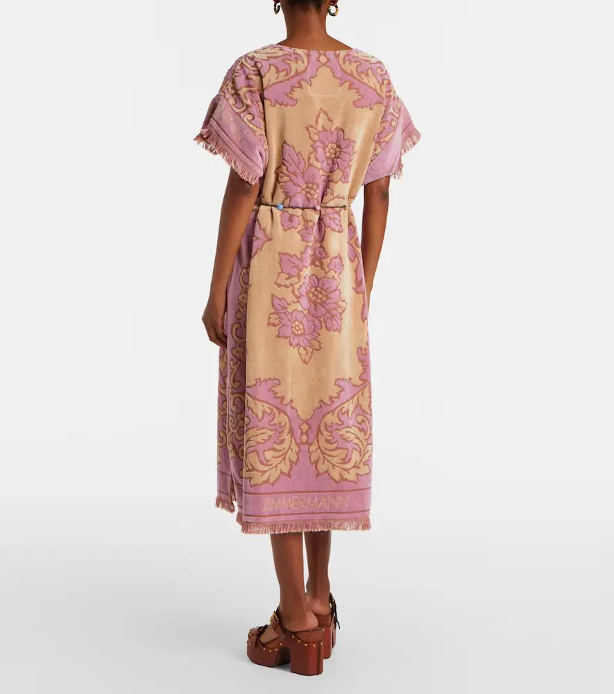 Zimmermann Aster floral fringed cotton terry midi dress | Thumbnail 3 Zimmermann Aster floral fringed cotton terry midi dress | Thumbnail 3