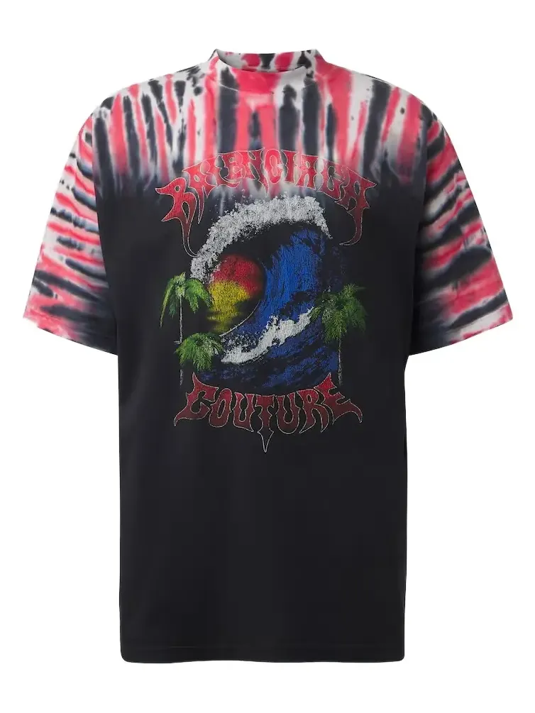 Printed tie-dye cotton jersey T-shirt Printed tie-dye cotton jersey T-shirt