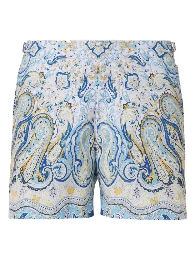 Bulldog paisley swim trunks