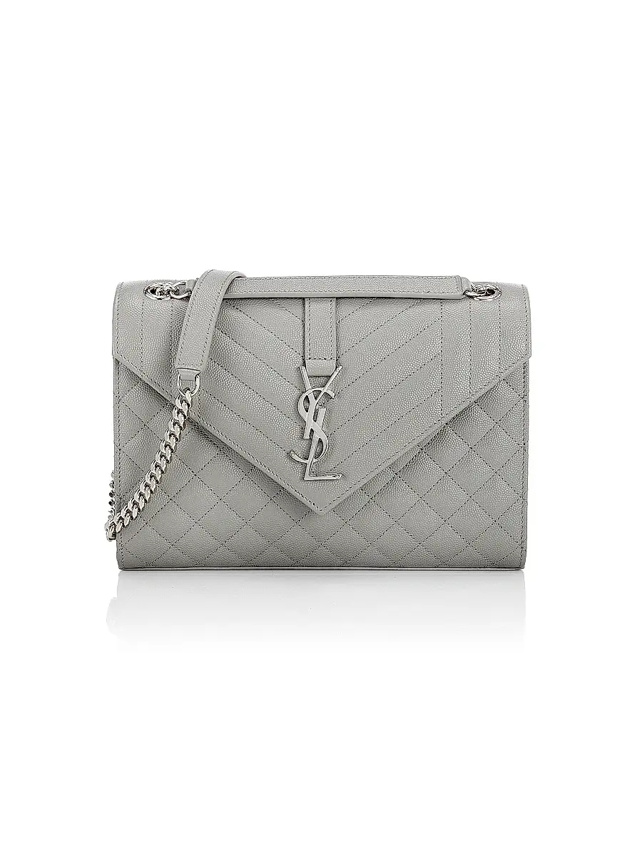 Saint Laurent Women's Envelope Monogram Matelassé Leather Shoulder Bag - Nero Multi | Image 1 Saint Laurent Women's Envelope Monogram Matelassé Leather Shoulder Bag - Nero Multi | Image 1
