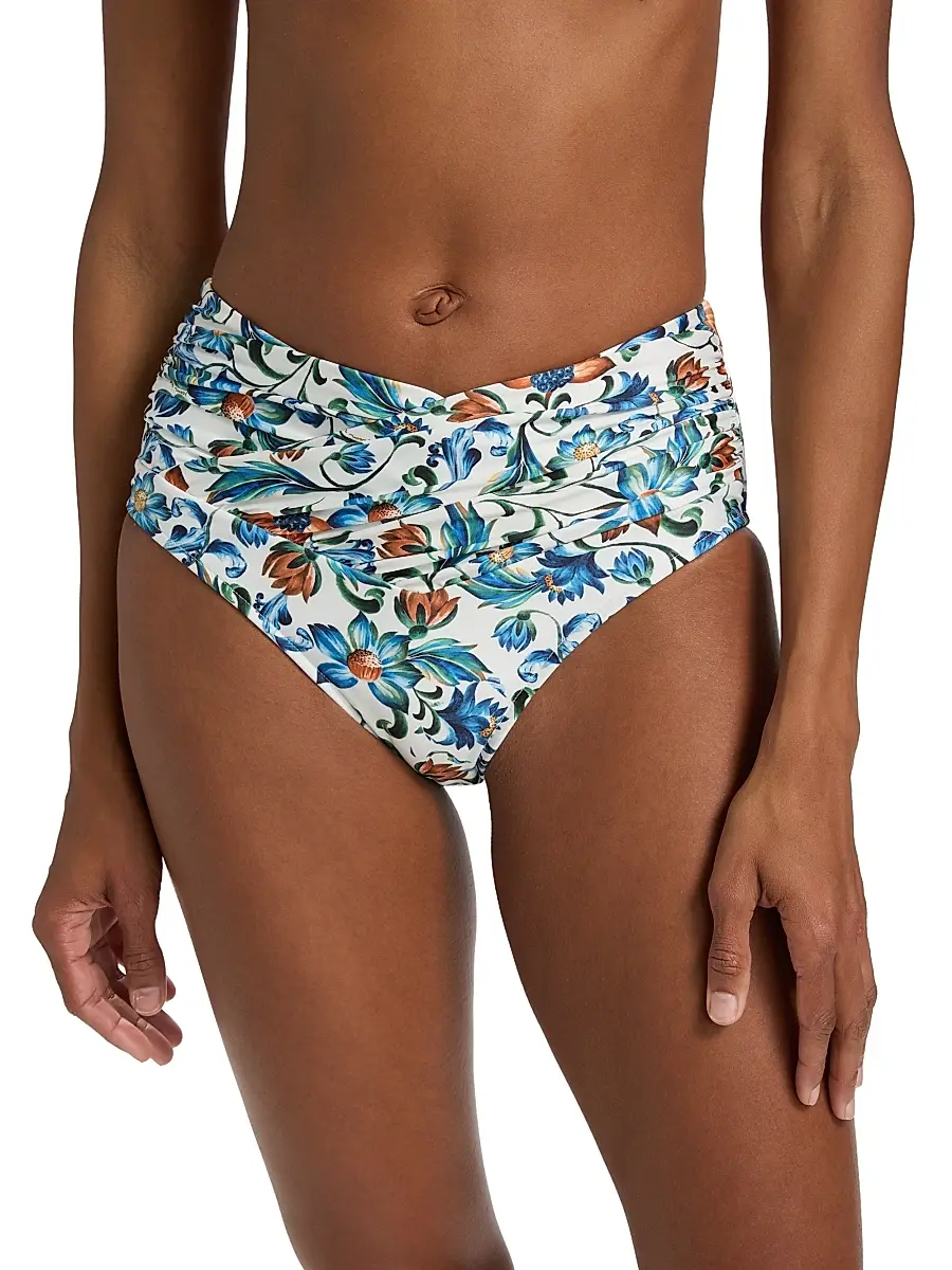 Farm Rio Women's Flora Tile Hot Pants Bikini Bottom | Thumbnail 3 Farm Rio Women's Flora Tile Hot Pants Bikini Bottom | Thumbnail 3