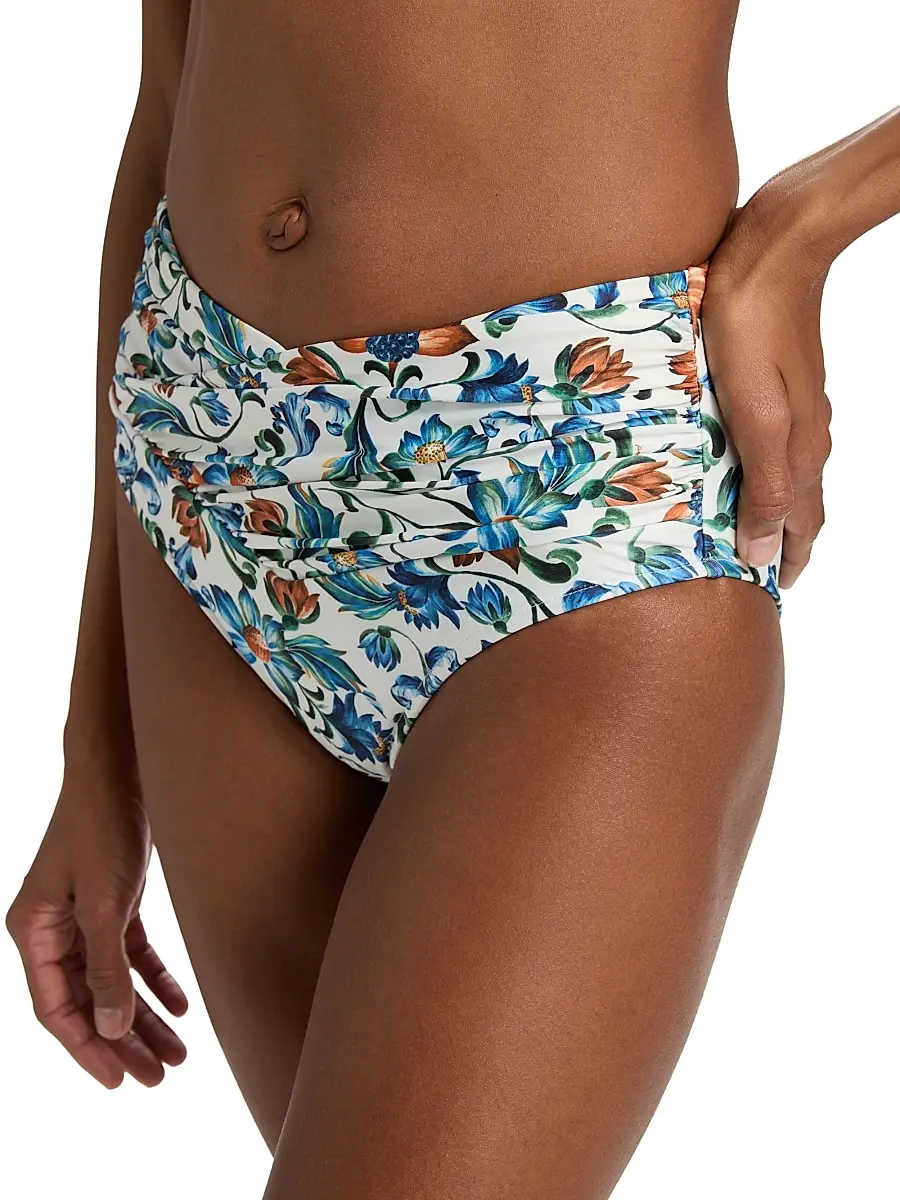 Farm Rio Women's Flora Tile Hot Pants Bikini Bottom | Thumbnail 6 Farm Rio Women's Flora Tile Hot Pants Bikini Bottom | Thumbnail 6