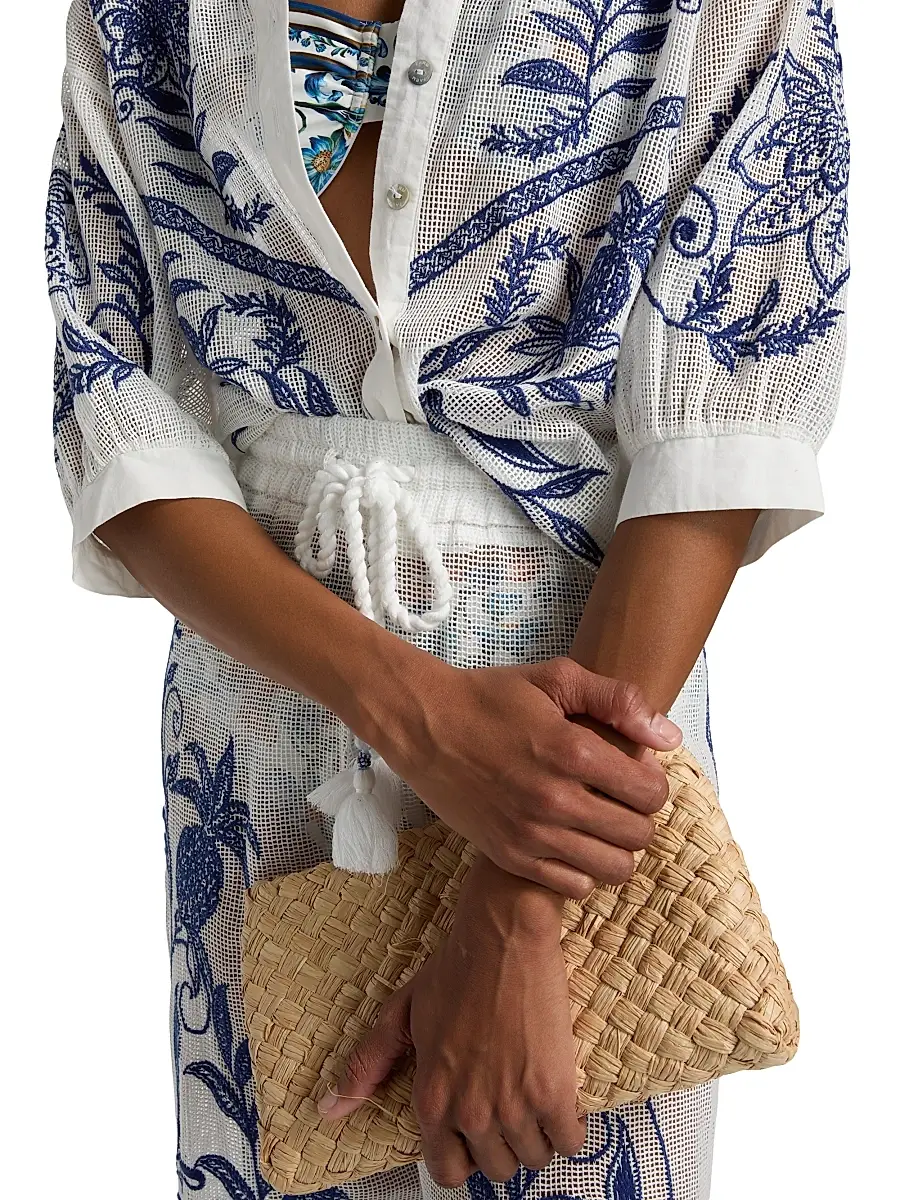 Farm Rio Women's Nina Embroidered Cotton Blouse | Thumbnail 6 Farm Rio Women's Nina Embroidered Cotton Blouse | Thumbnail 6