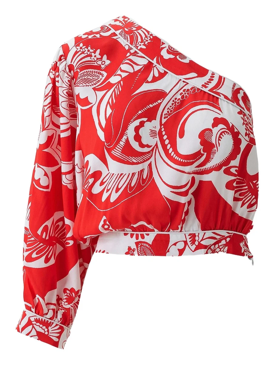 Melissa Odabash Women's High Summer Rania Printed One-Shoulder Top