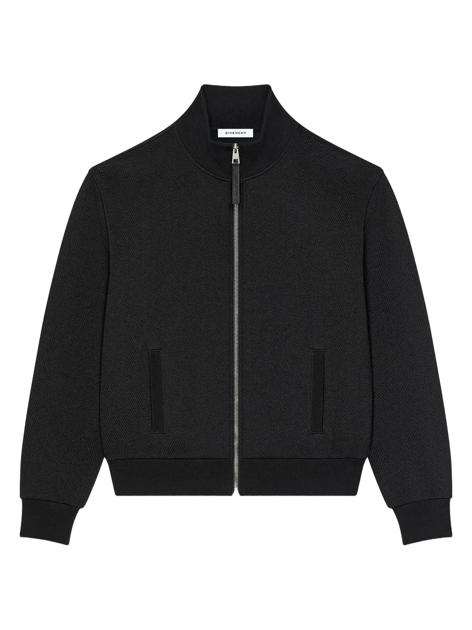 Givenchy Men's Herringbone Sweatshirt with Jacquard - Black