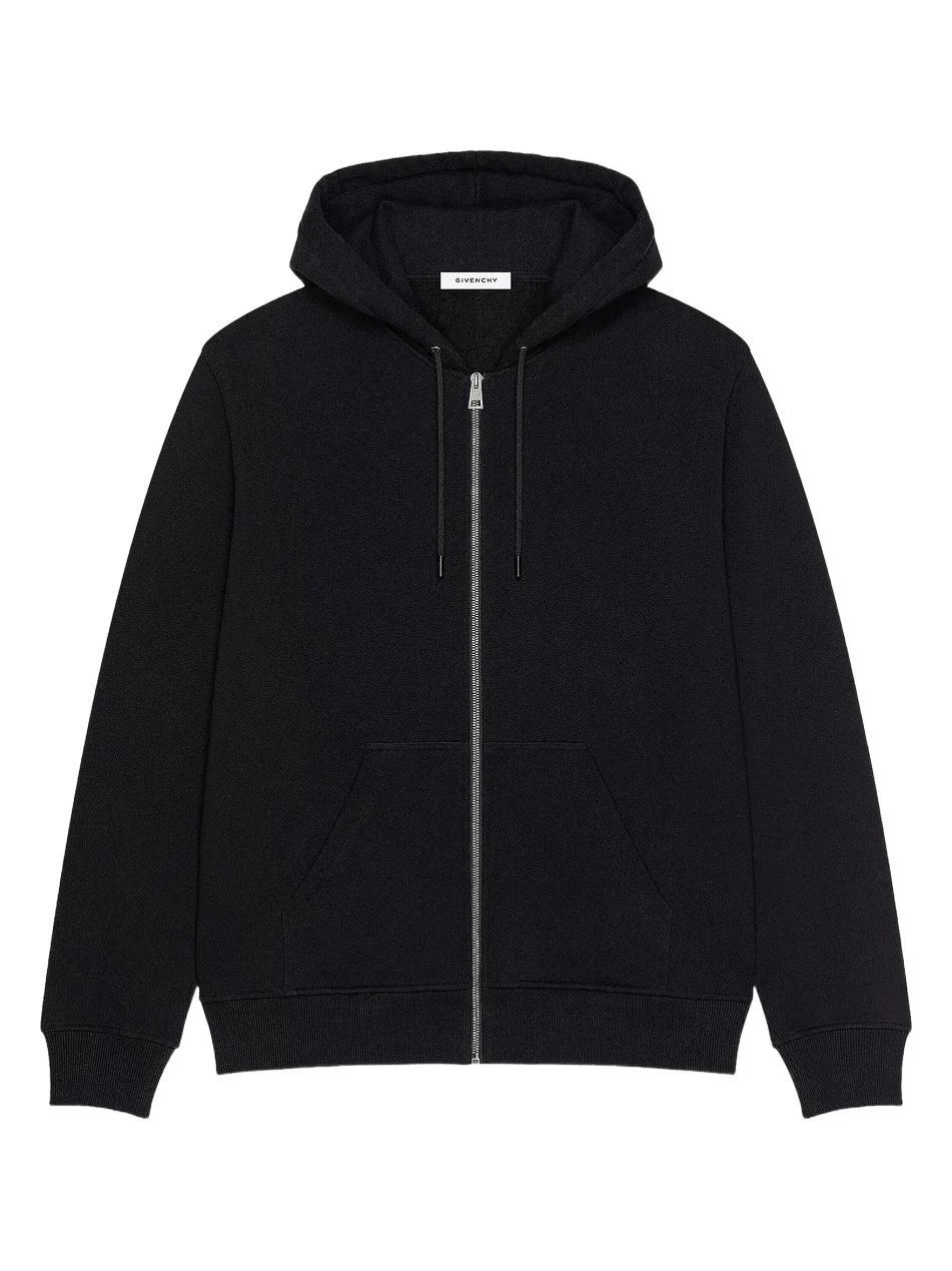 Men's Zipped Hoodie in Fleece with Photographic Negative Print