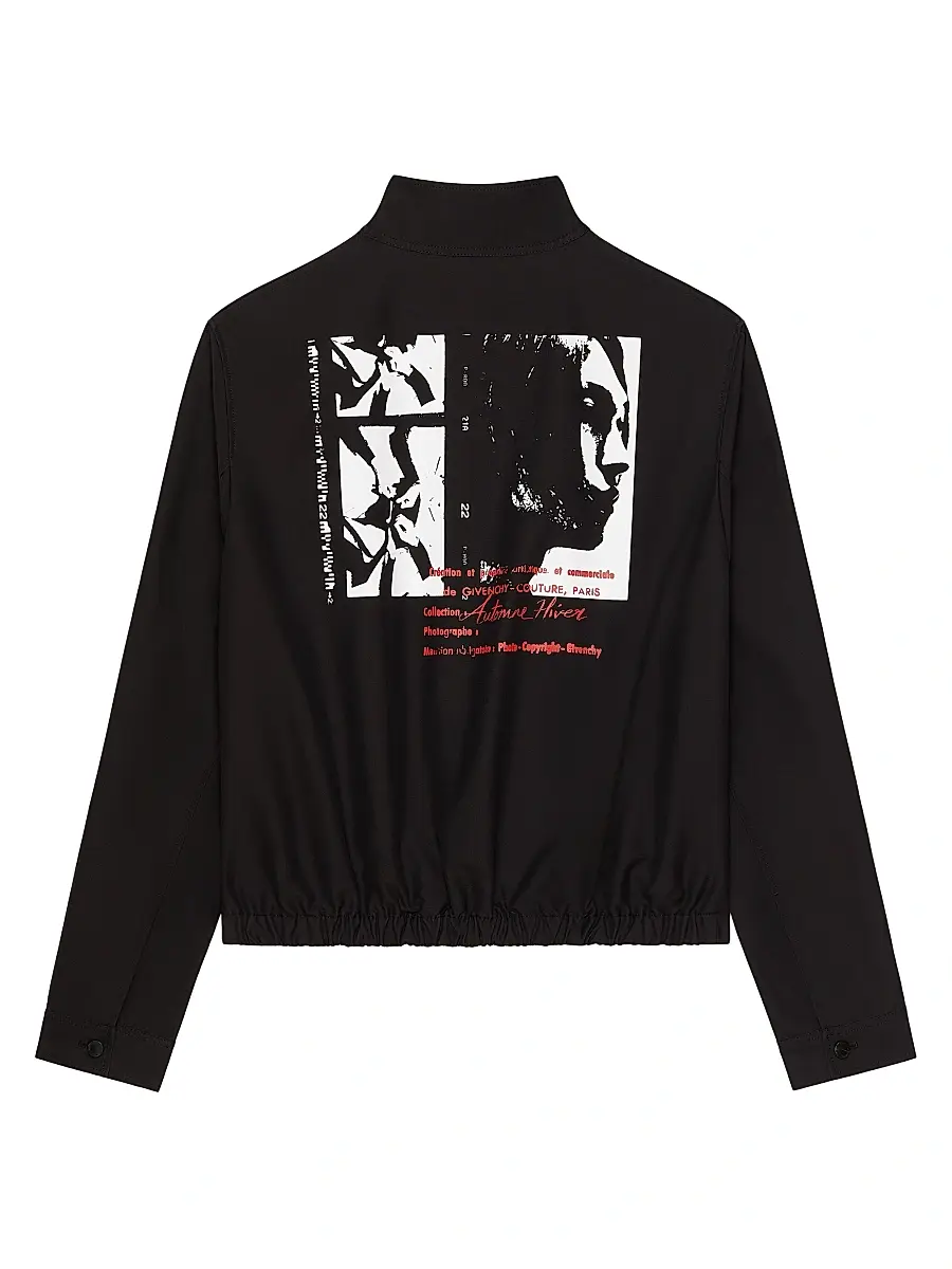 Givenchy Men's Blouson Jacket in Mix Cotton with Photographic Negative Print | Thumbnail 3