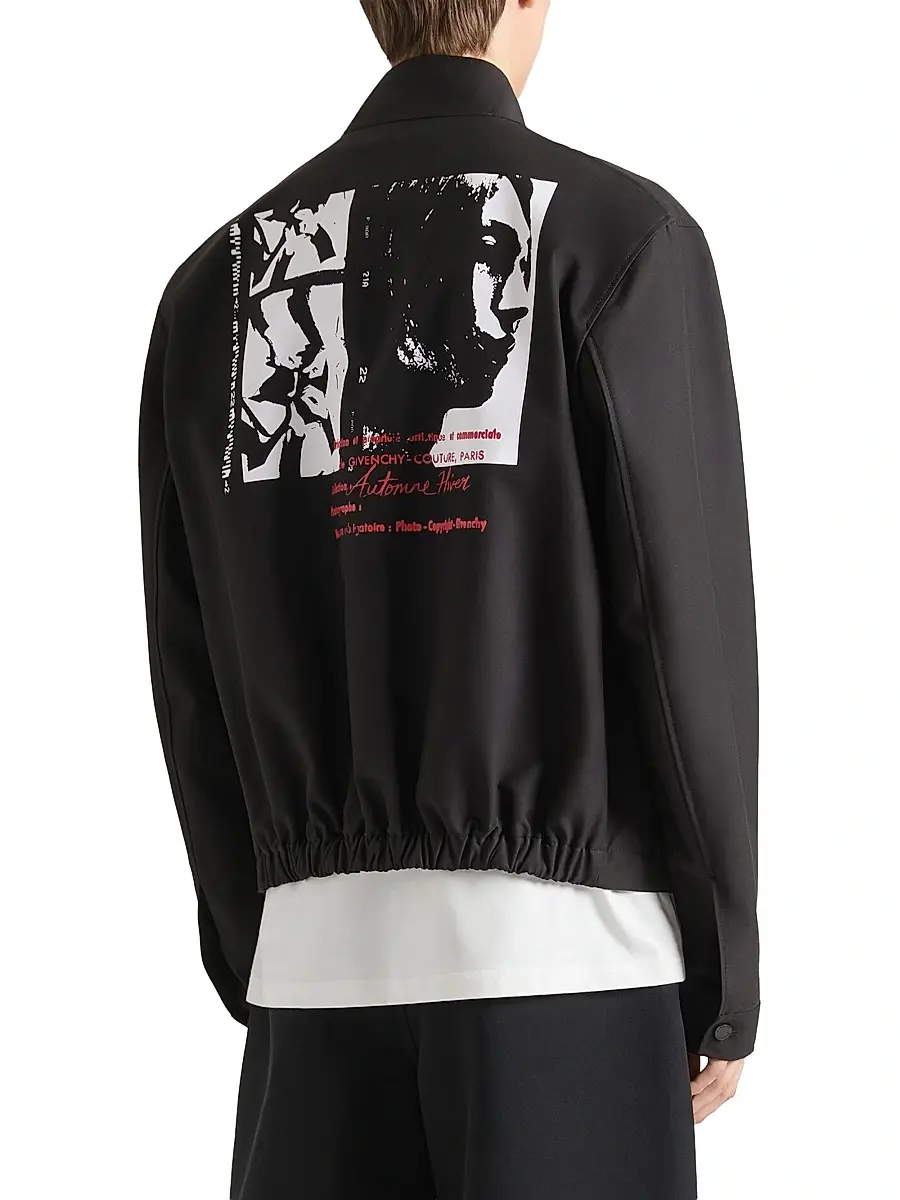 Givenchy Men's Blouson Jacket in Mix Cotton with Photographic Negative Print | Thumbnail 5