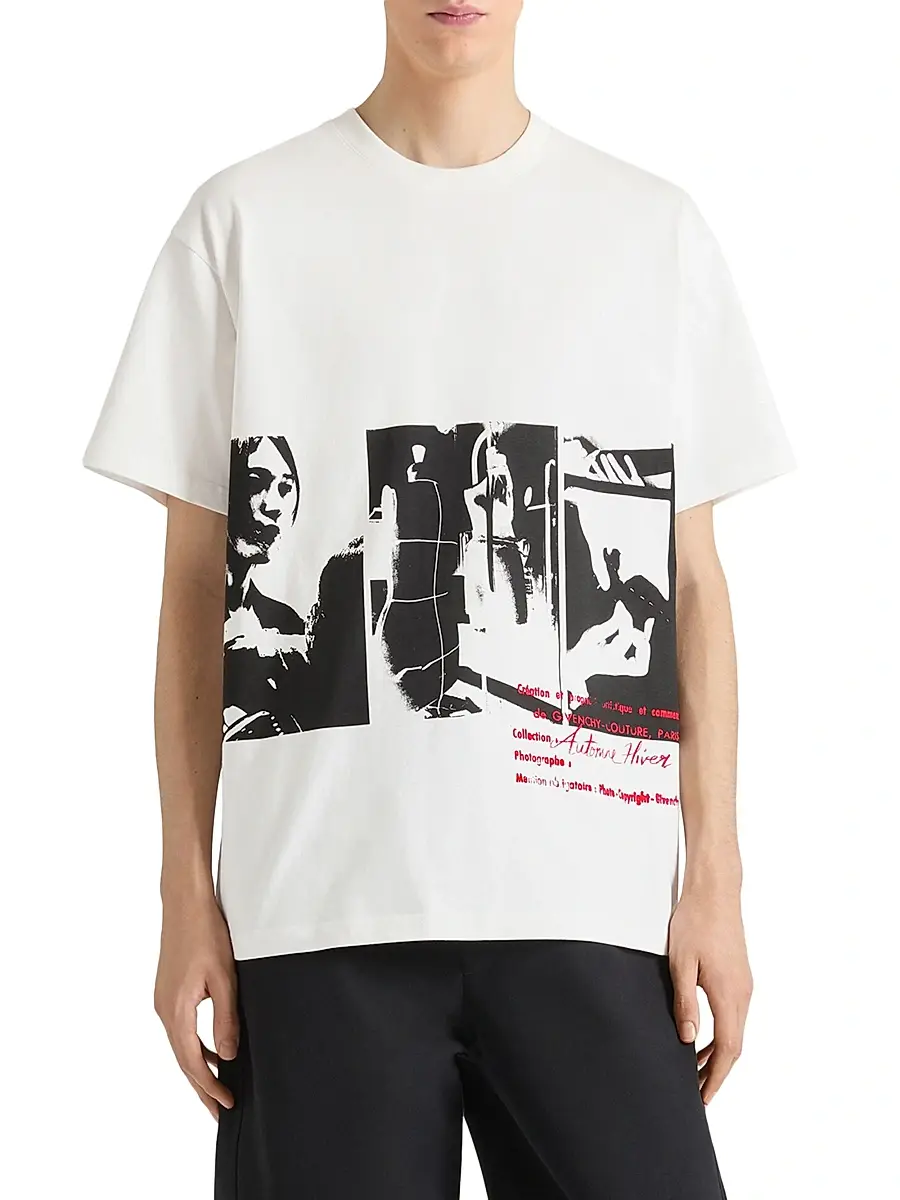 Givenchy Men's T-Shirt in Cotton with Photographic Negative Print | Thumbnail 4 Givenchy Men's T-Shirt in Cotton with Photographic Negative Print | Thumbnail 4