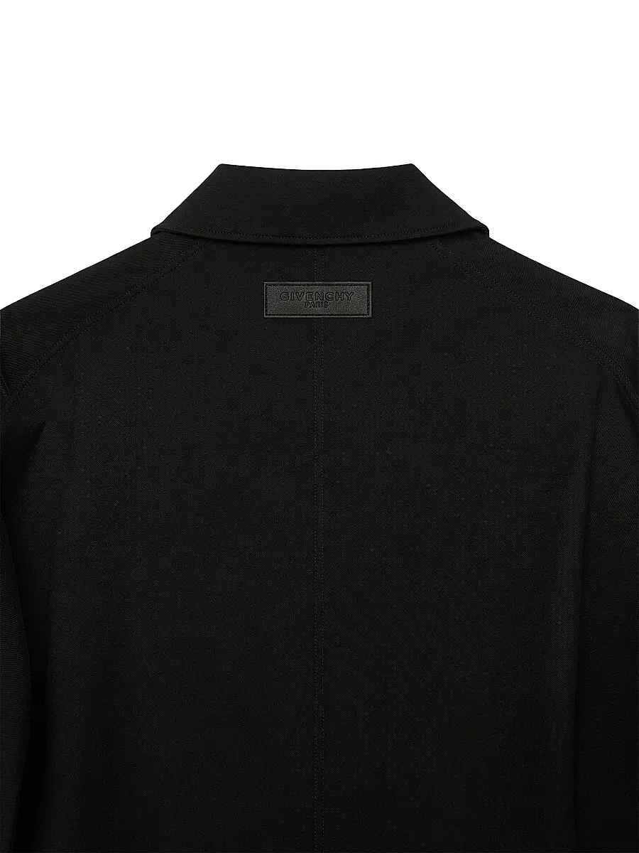 Givenchy Men's Couture Seam Overshirt Jacket in Cotton with Checked Reverse - Black | Thumbnail 5