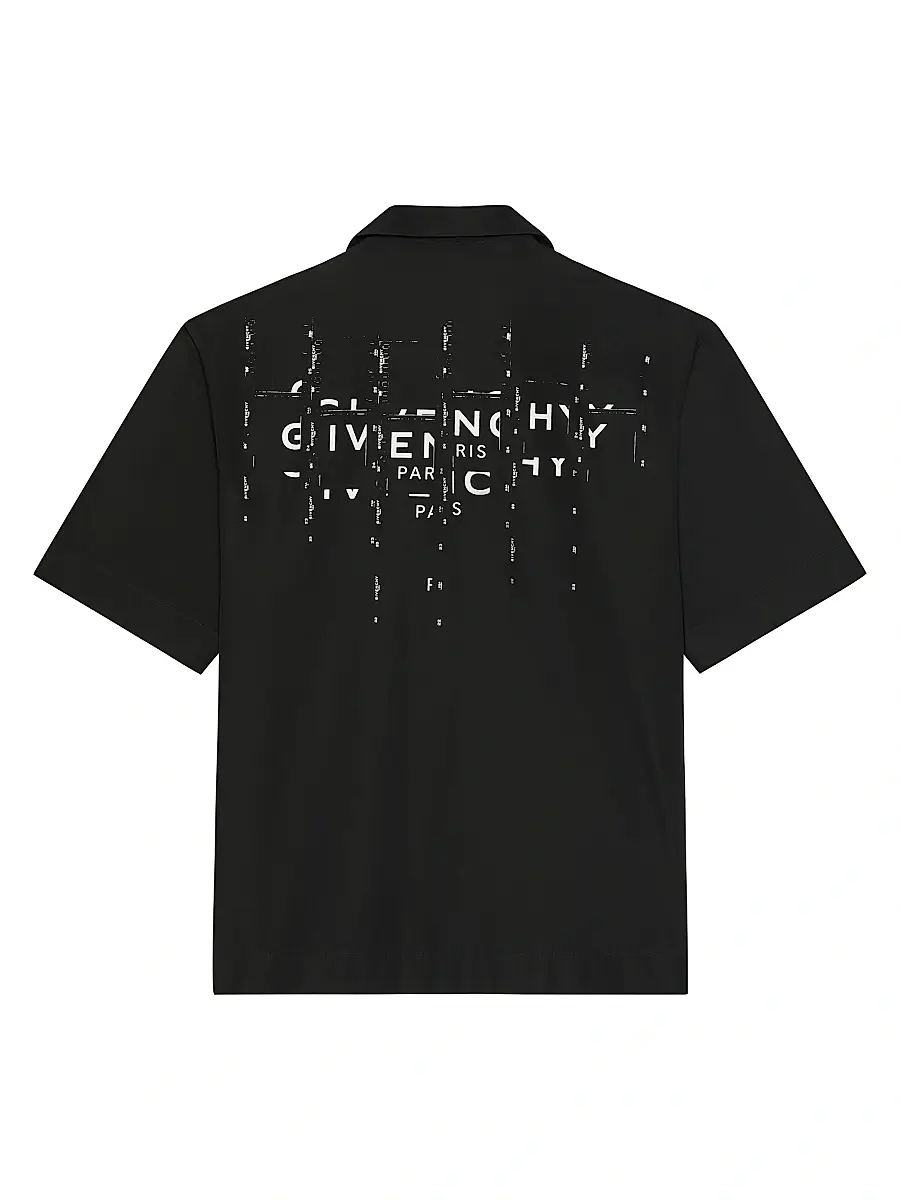 Givenchy Men's Shirt in Poplin with Photographic Negative Print | Thumbnail 3