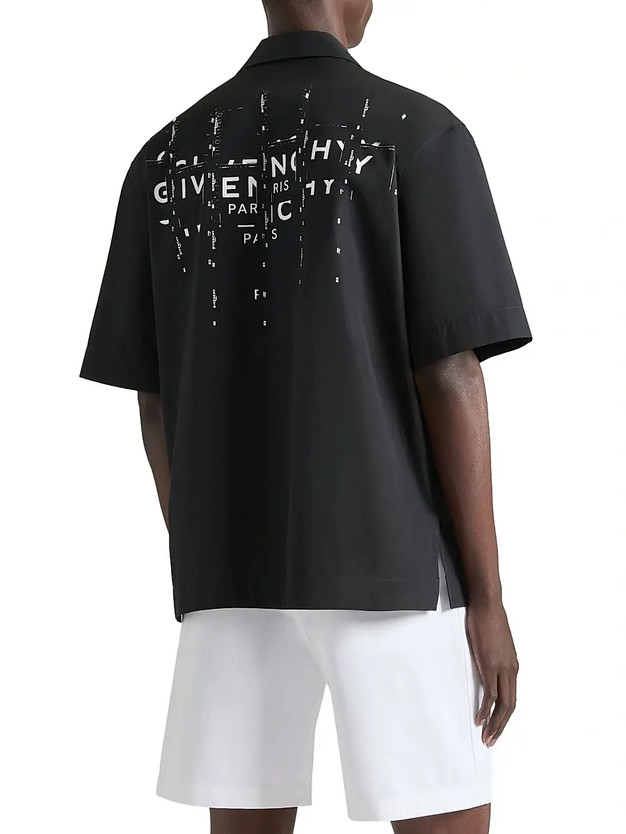 Givenchy Men's Shirt in Poplin with Photographic Negative Print | Thumbnail 5