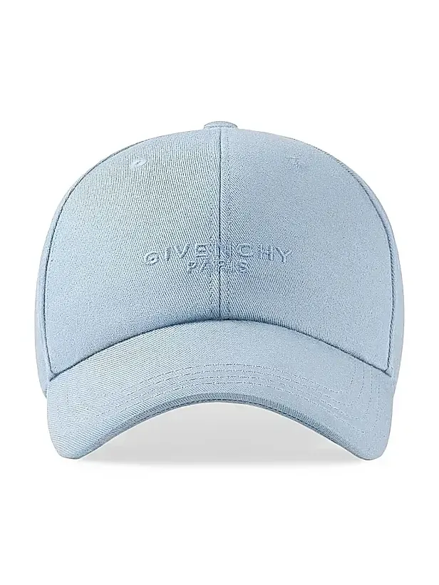 Men's Paris Embroidered Cap in Cotton - Light Blue Men's Paris Embroidered Cap in Cotton - Light Blue