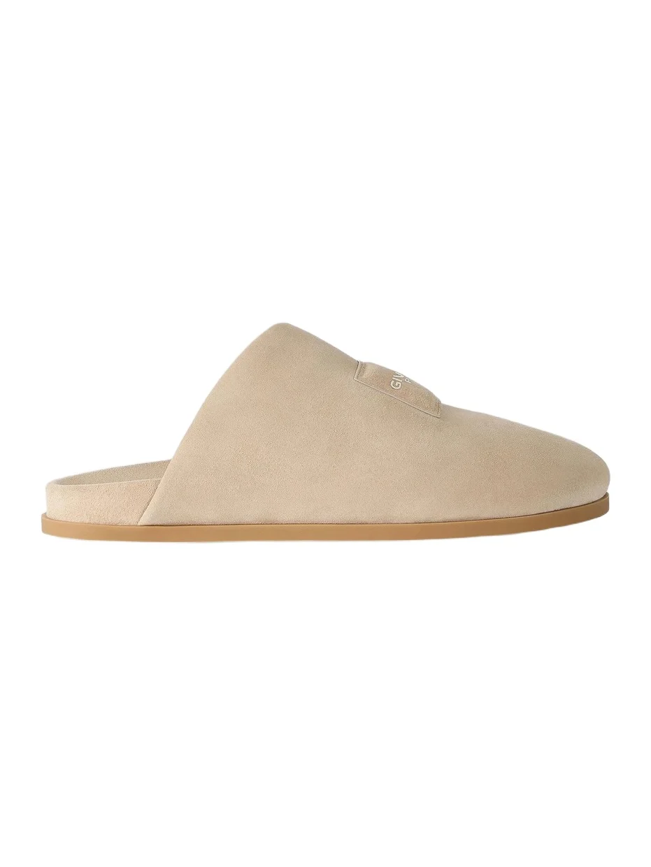 Givenchy Men's Puffy Mules in Suede - Beige