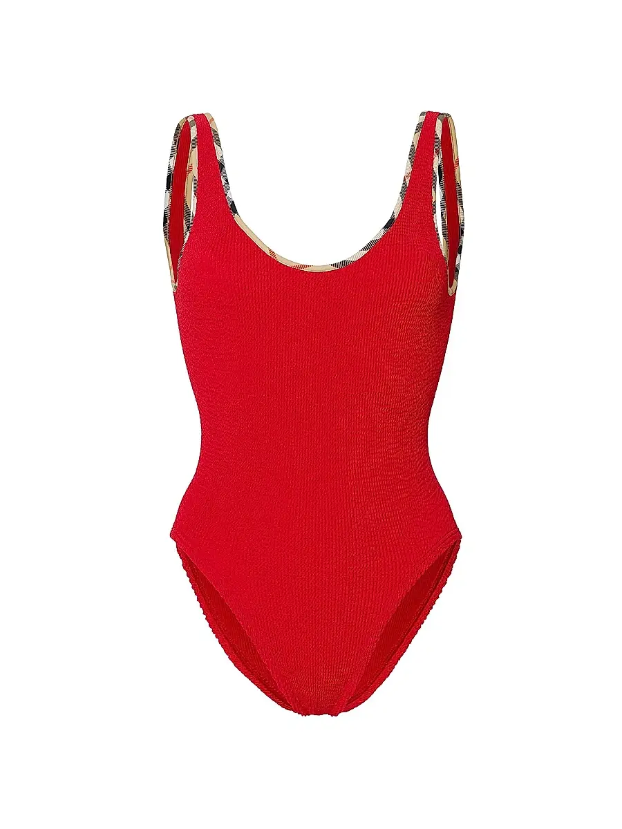 Burberry Women's x Hunza G Faye Check One-Piece Swimsuit