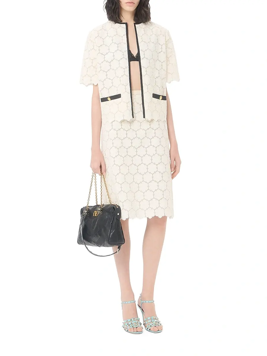 Valentino Women's Jacket in Fleurs Cotton | Thumbnail 2 Valentino Women's Jacket in Fleurs Cotton | Thumbnail 2