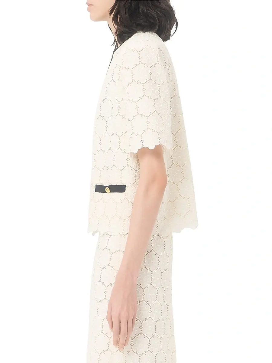 Valentino Women's Jacket in Fleurs Cotton | Thumbnail 4 Valentino Women's Jacket in Fleurs Cotton | Thumbnail 4
