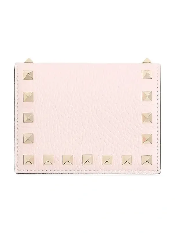 Women's Small Rockstud Grainy Calfskin Leather Wallet Women's Small Rockstud Grainy Calfskin Leather Wallet