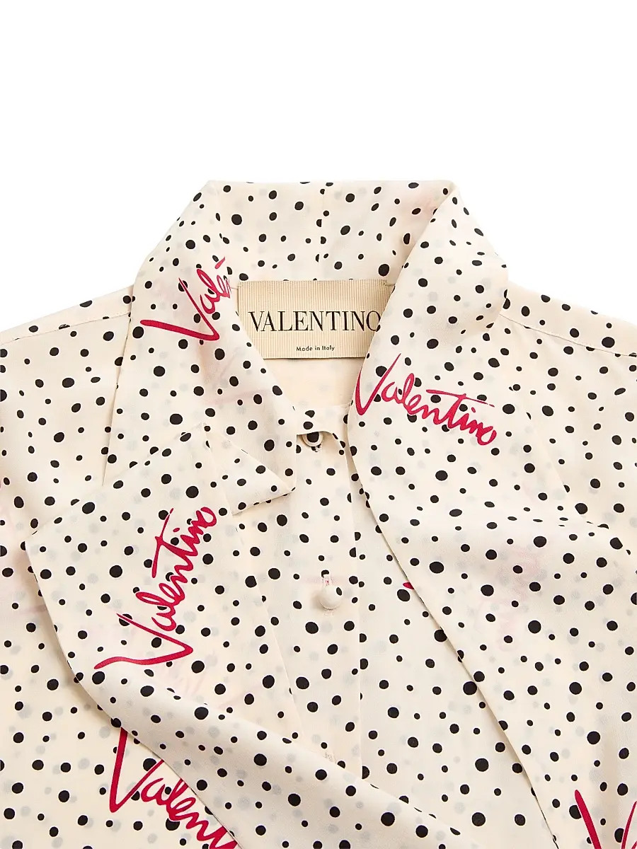 Valentino Women's Plus De Pois Crepe De Chine Bubble Shirt | Thumbnail 7 Valentino Women's Plus De Pois Crepe De Chine Bubble Shirt | Thumbnail 7