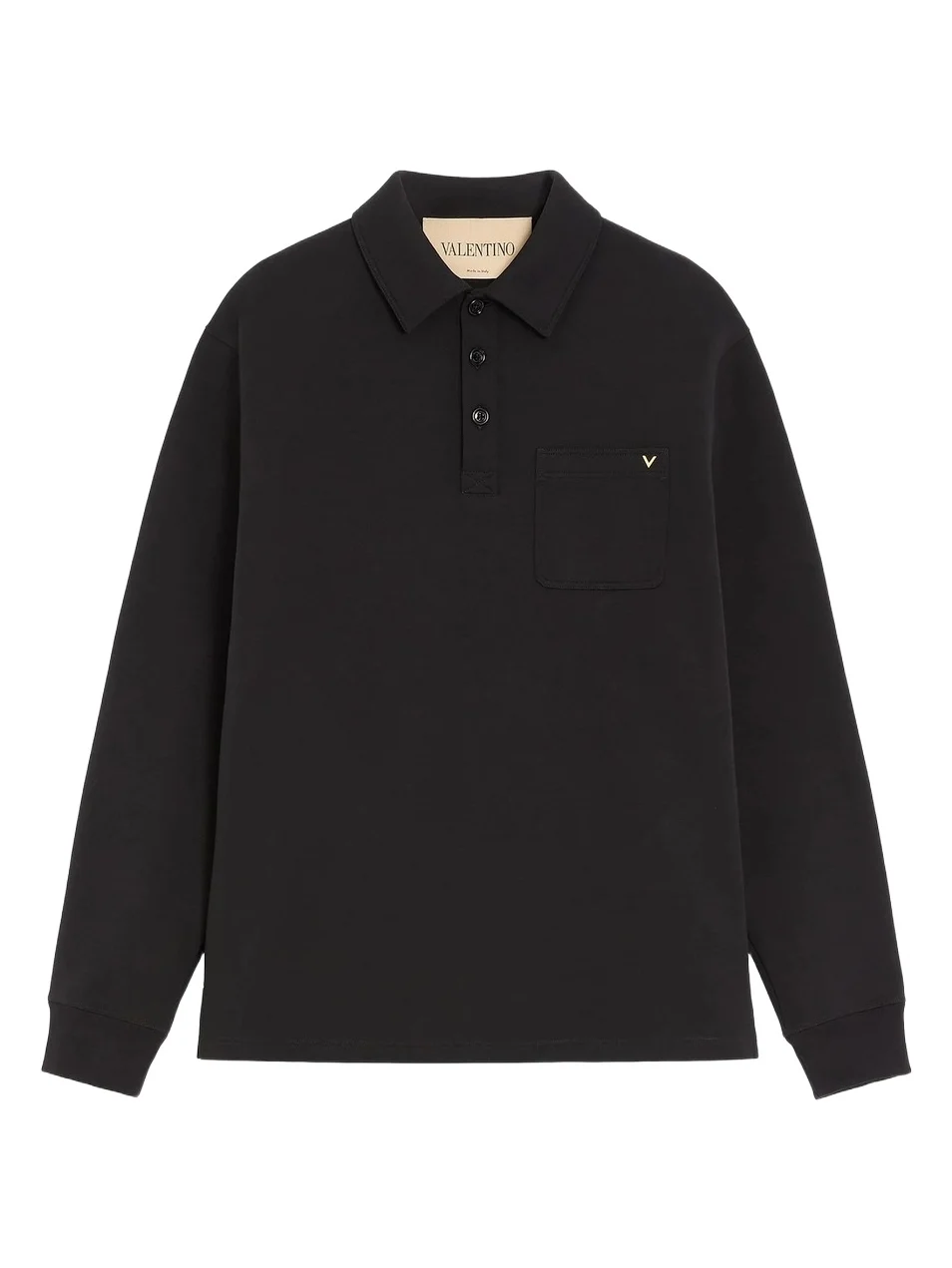 Men's Cotton Polo Shirt with VGold - Black Men's Cotton Polo Shirt with VGold - Black