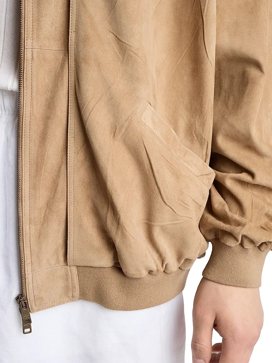 Prada Men's Suede Bomber Jacket | Thumbnail 6