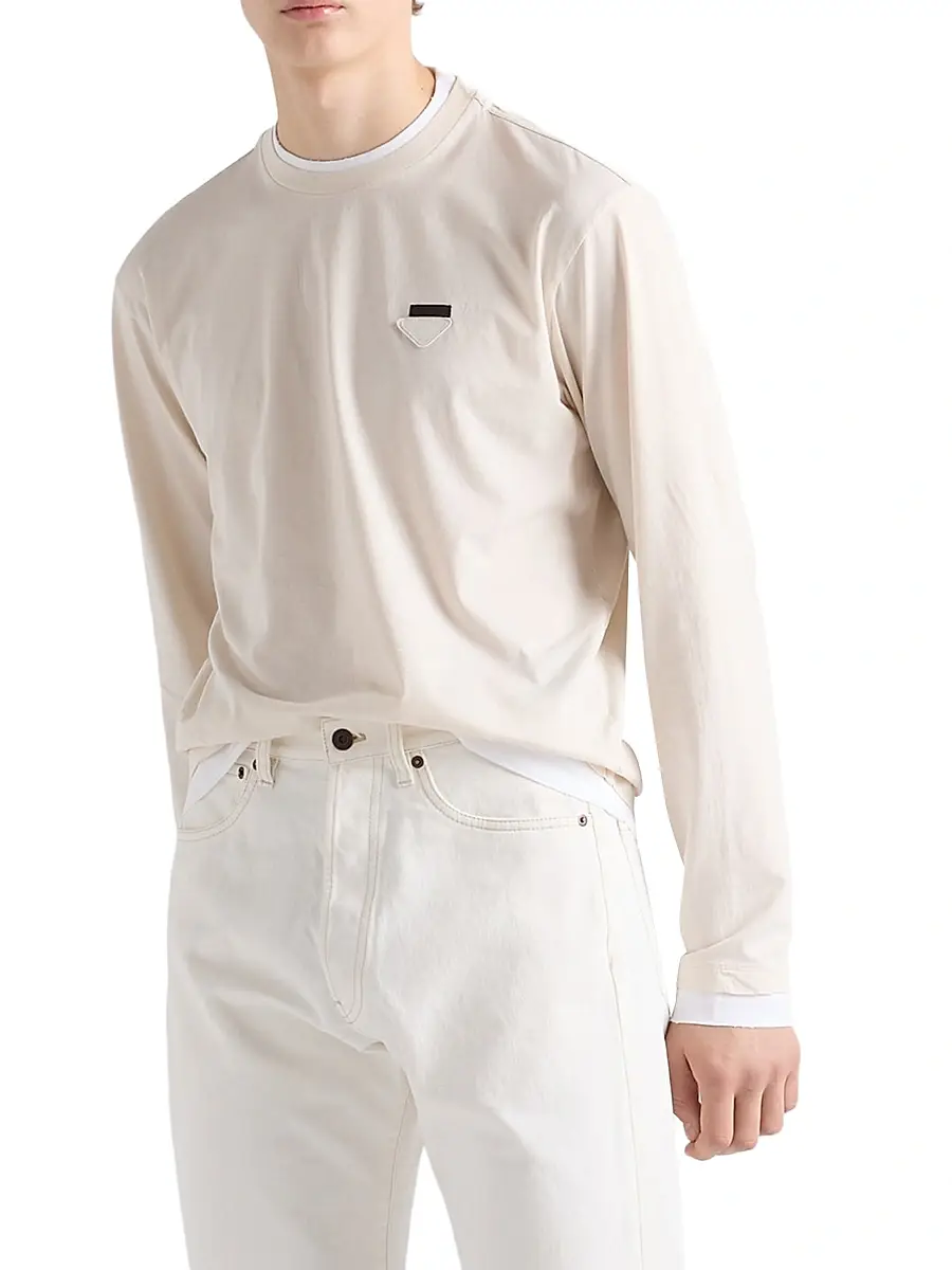 Prada Men's Long-Sleeved Cotton T-Shirt | Thumbnail 2