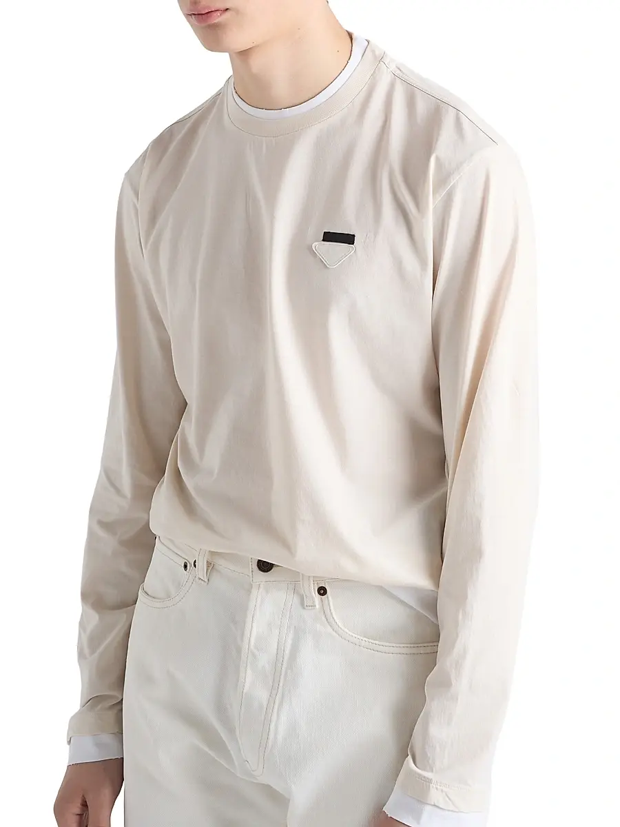 Prada Men's Long-Sleeved Cotton T-Shirt | Thumbnail 3