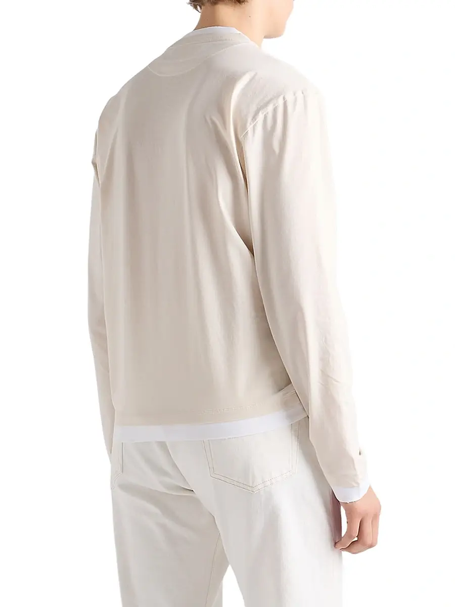 Prada Men's Long-Sleeved Cotton T-Shirt | Thumbnail 4