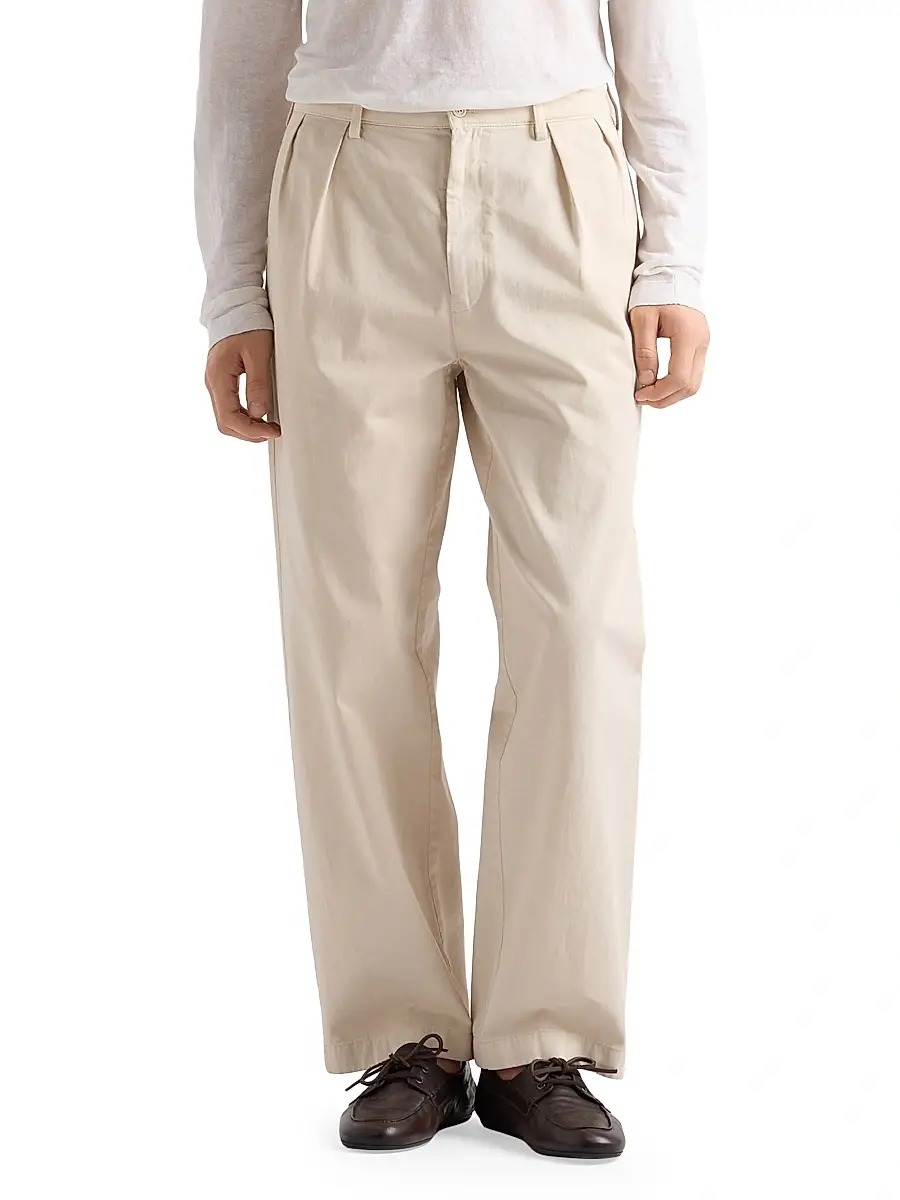 Prada Men's Wide-Leg Cotton Pants | Thumbnail 2 Prada Men's Wide-Leg Cotton Pants | Thumbnail 2
