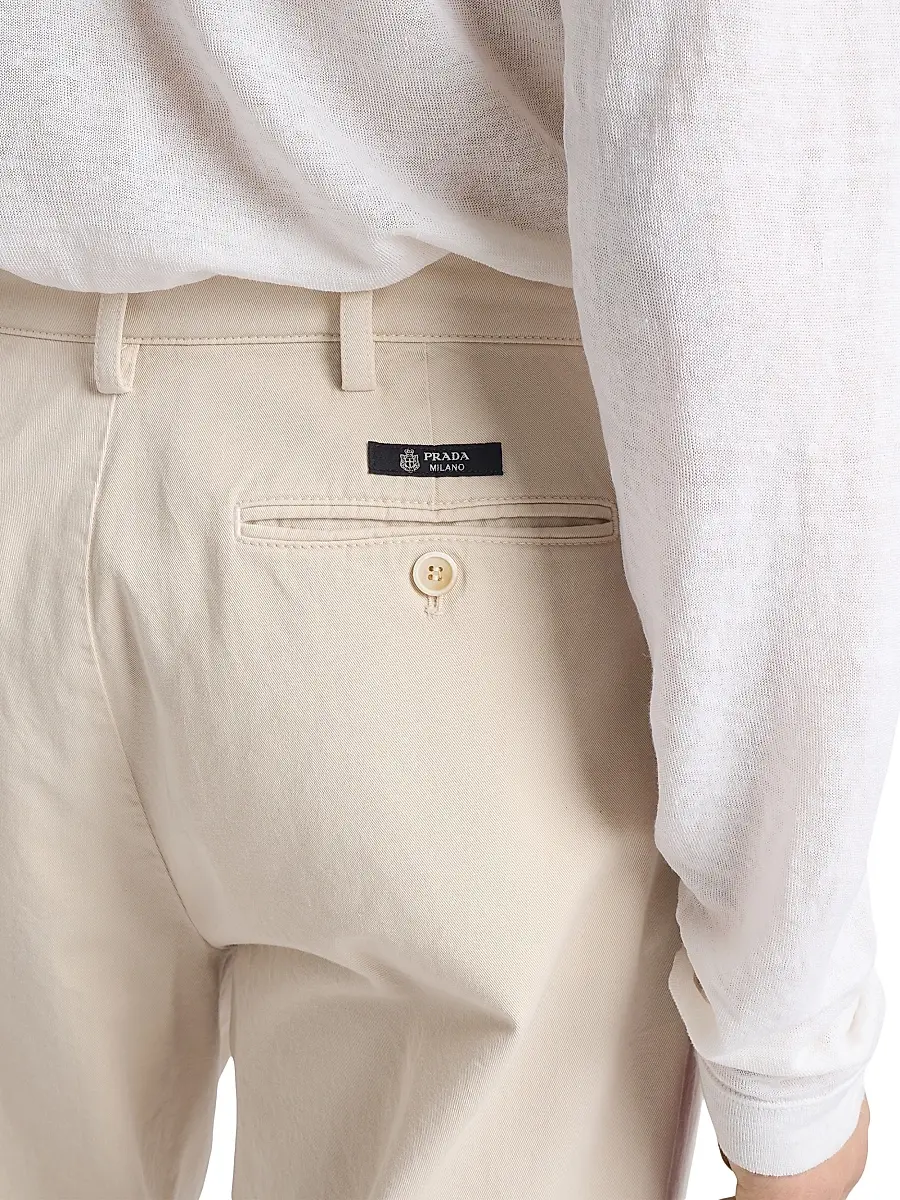 Prada Men's Wide-Leg Cotton Pants | Thumbnail 6 Prada Men's Wide-Leg Cotton Pants | Thumbnail 6