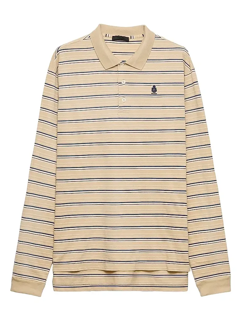 Men's Striped Cotton Piqué Polo Shirt