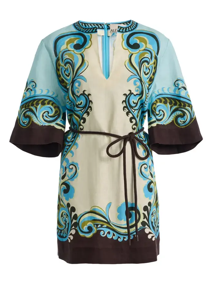 Natalia Printed Linen Mini Dress Natalia Printed Linen Mini Dress
