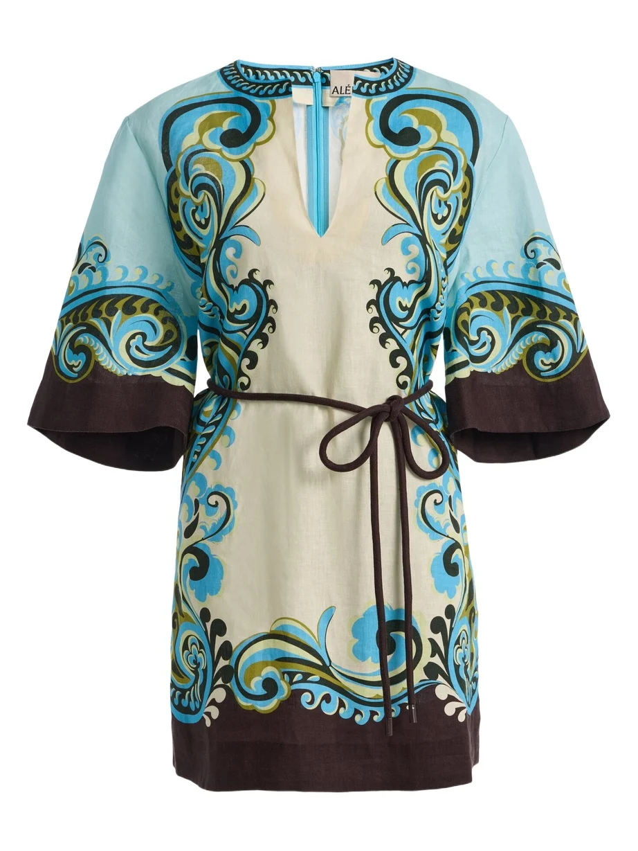 Natalia Printed Linen Mini Dress Natalia Printed Linen Mini Dress