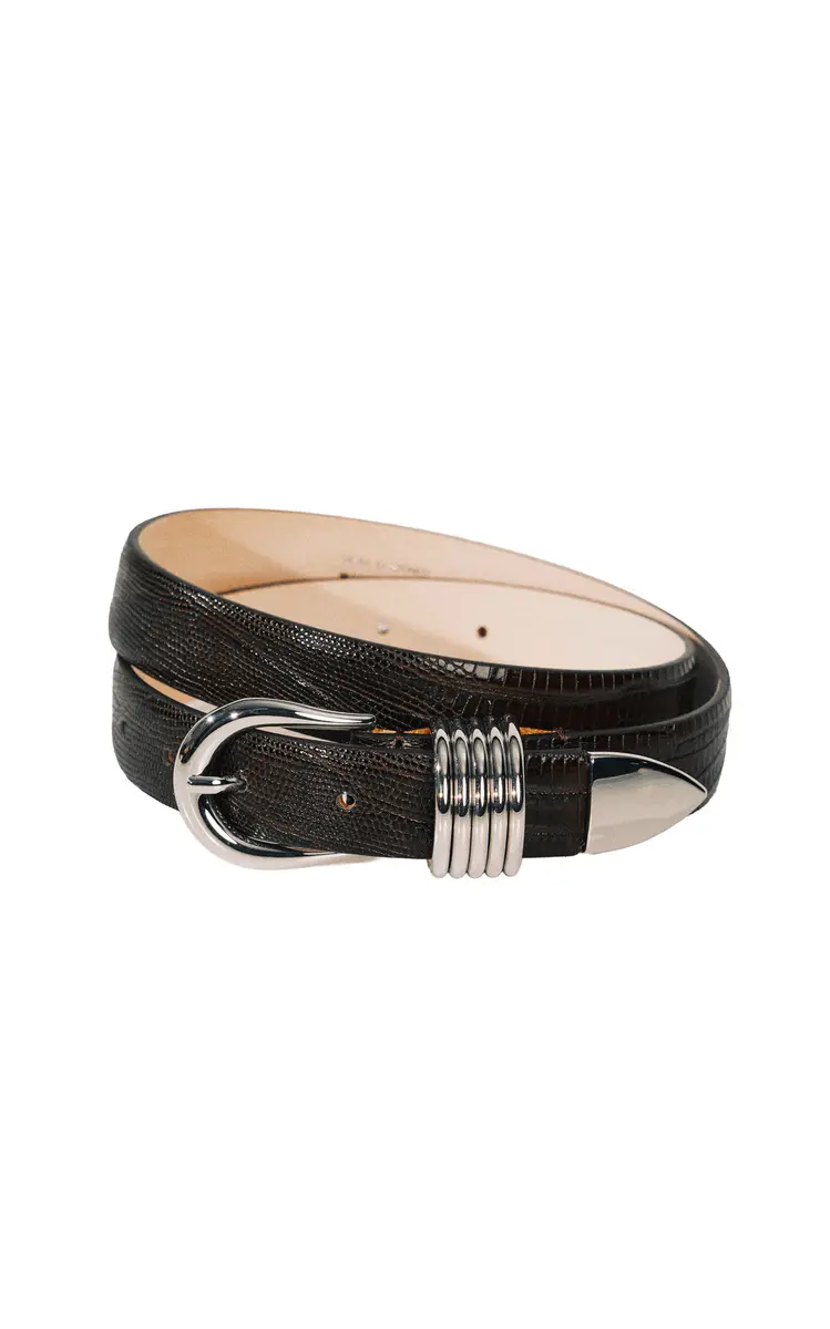 Déhanche Hollyhock Lizard-Effect Leather Belt | Thumbnail 3 Déhanche Hollyhock Lizard-Effect Leather Belt | Thumbnail 3