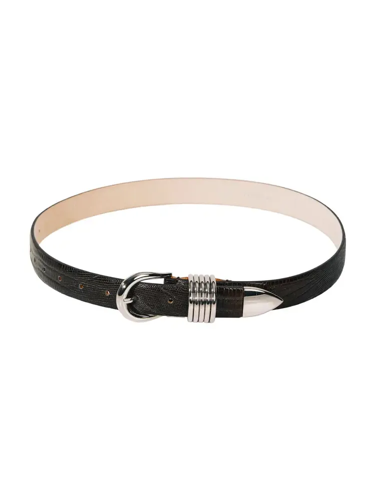 Hollyhock Lizard-Effect Leather Belt Hollyhock Lizard-Effect Leather Belt