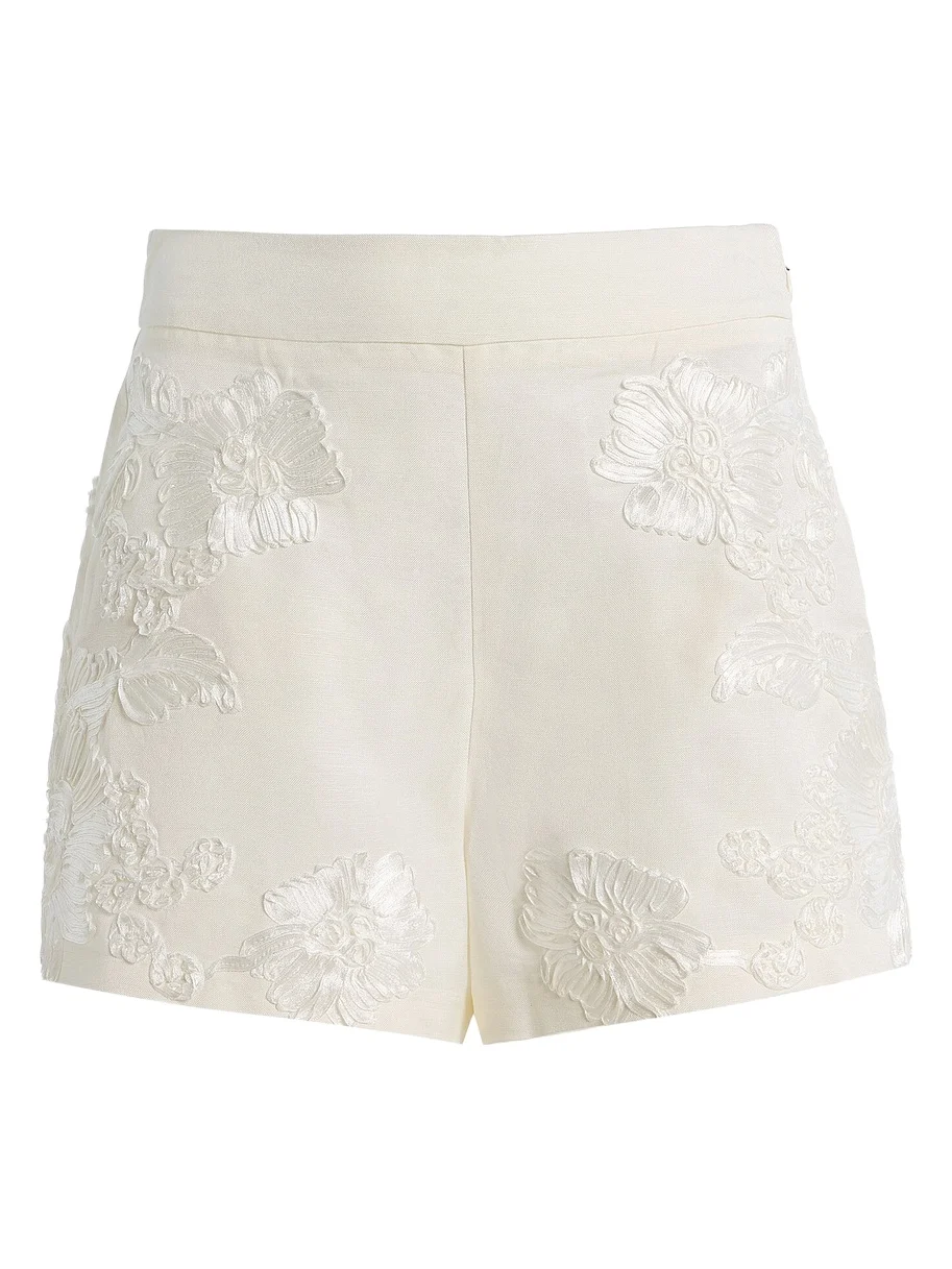 Sammie Embroidered Linen-Blend Shorts Sammie Embroidered Linen-Blend Shorts